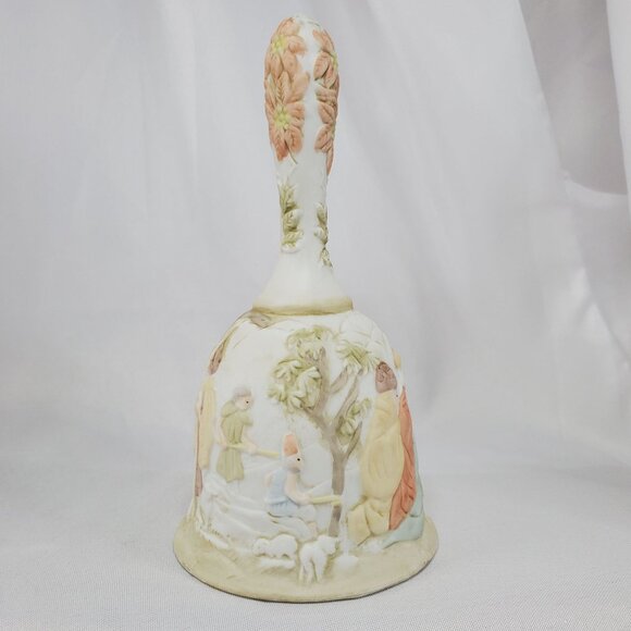 VTG Lefton Christopher Collection Porcelain Nativity Bell Hand Painted 1982 - Picture 4 of 11